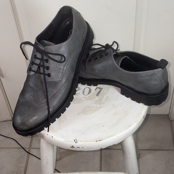 Calvin Klein Men's Oxfords Size 12 Charcoal Gray – Textile Upper – Style CMLING‎ - Picture 2 of 8